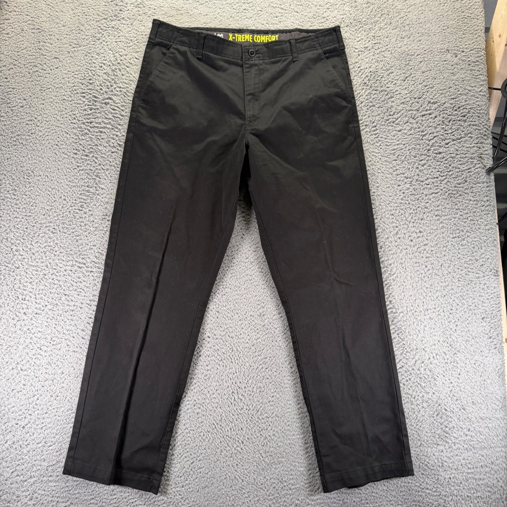 Lee Extreme Motion MVP Pant Men's 38x32 Black Khakis Straight Workwear Stretch